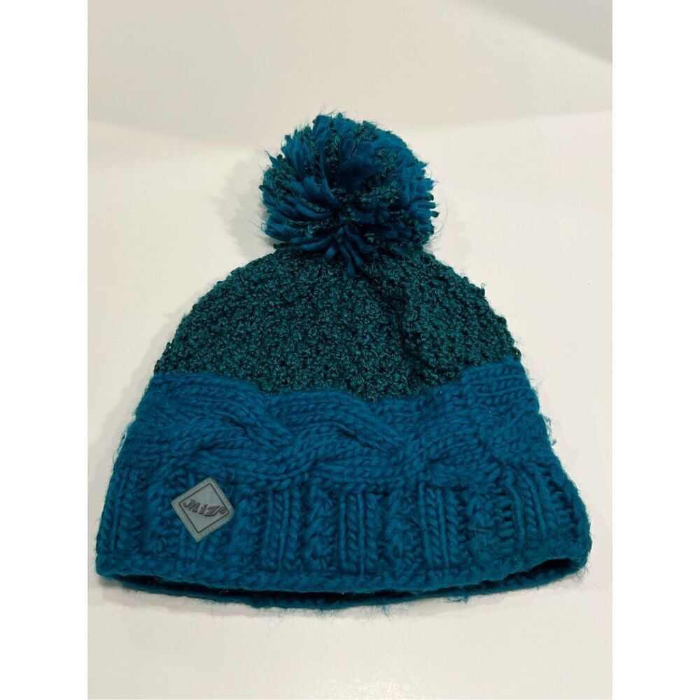Miz Collection Switzerland Women’s Beanie Hat Fleece Lined Pompon One Size Green